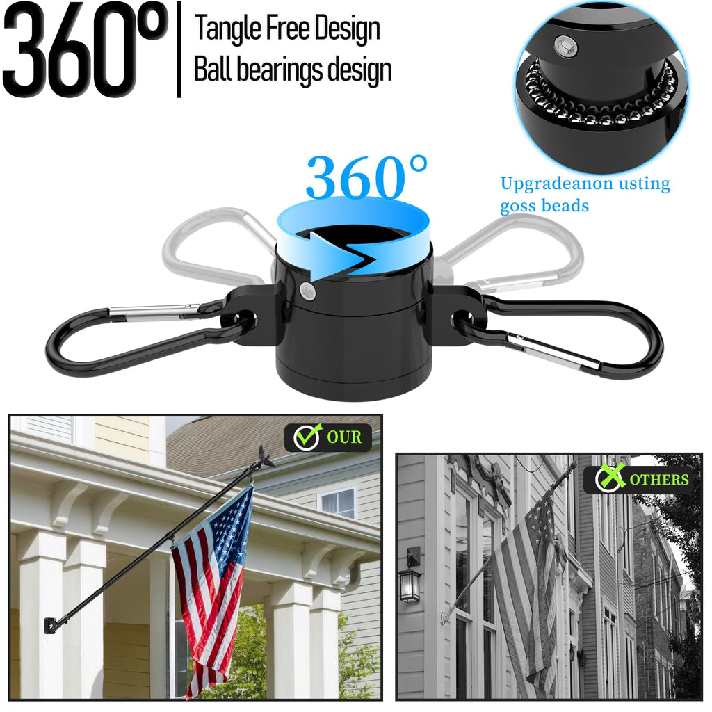 7FT Stainless Steel Flag Pole Kit with Solar Light and Adjustable Bracket Q105