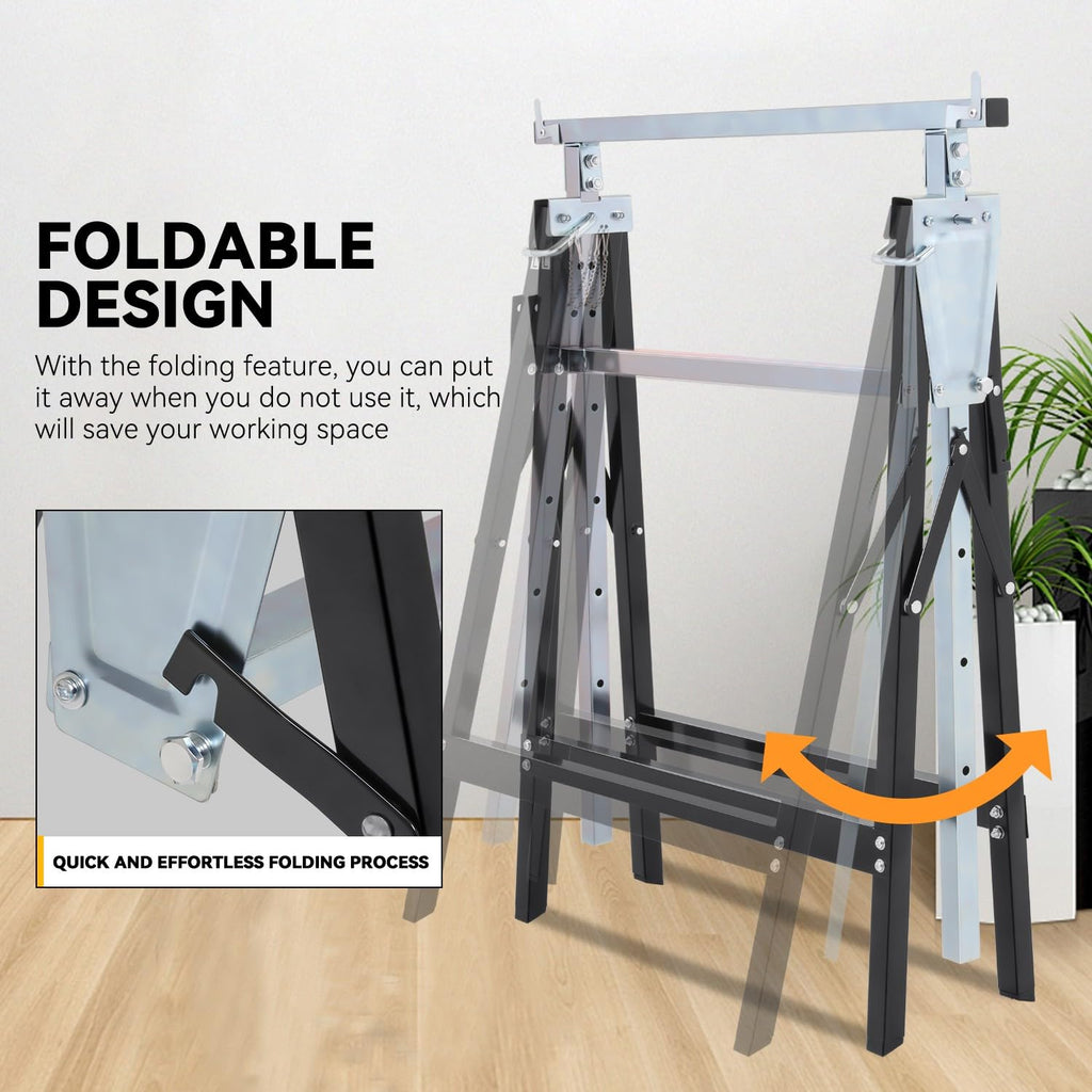 2-Pack 7-Level Adjustable Folding Sawhorse N317