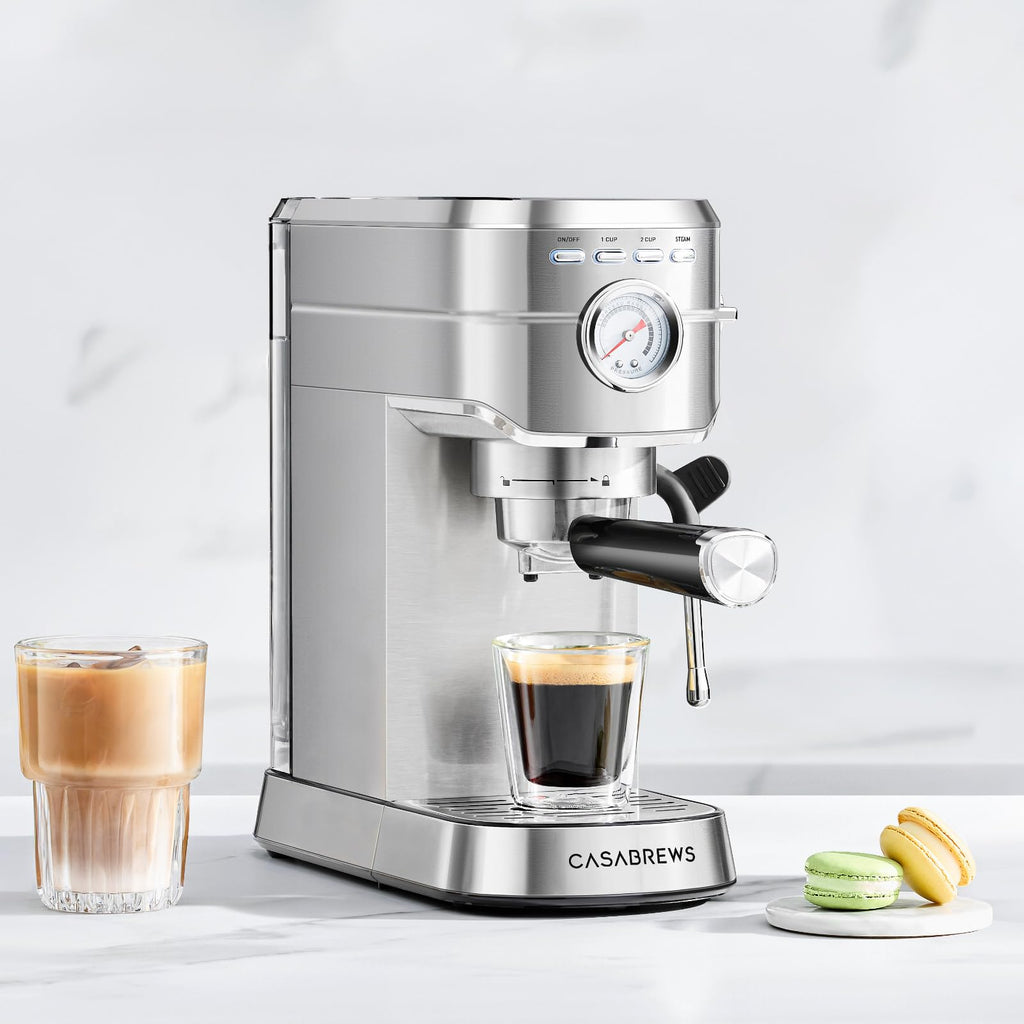 Compact Espresso Machine with Milk Frothing Steam Wand A59440