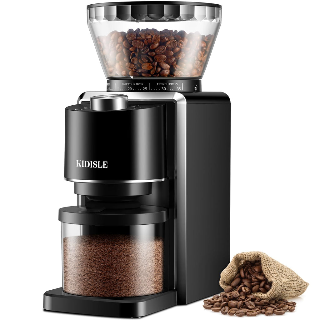 Conical Burr Electric Coffee Grinder 35 Settings Black Y88921