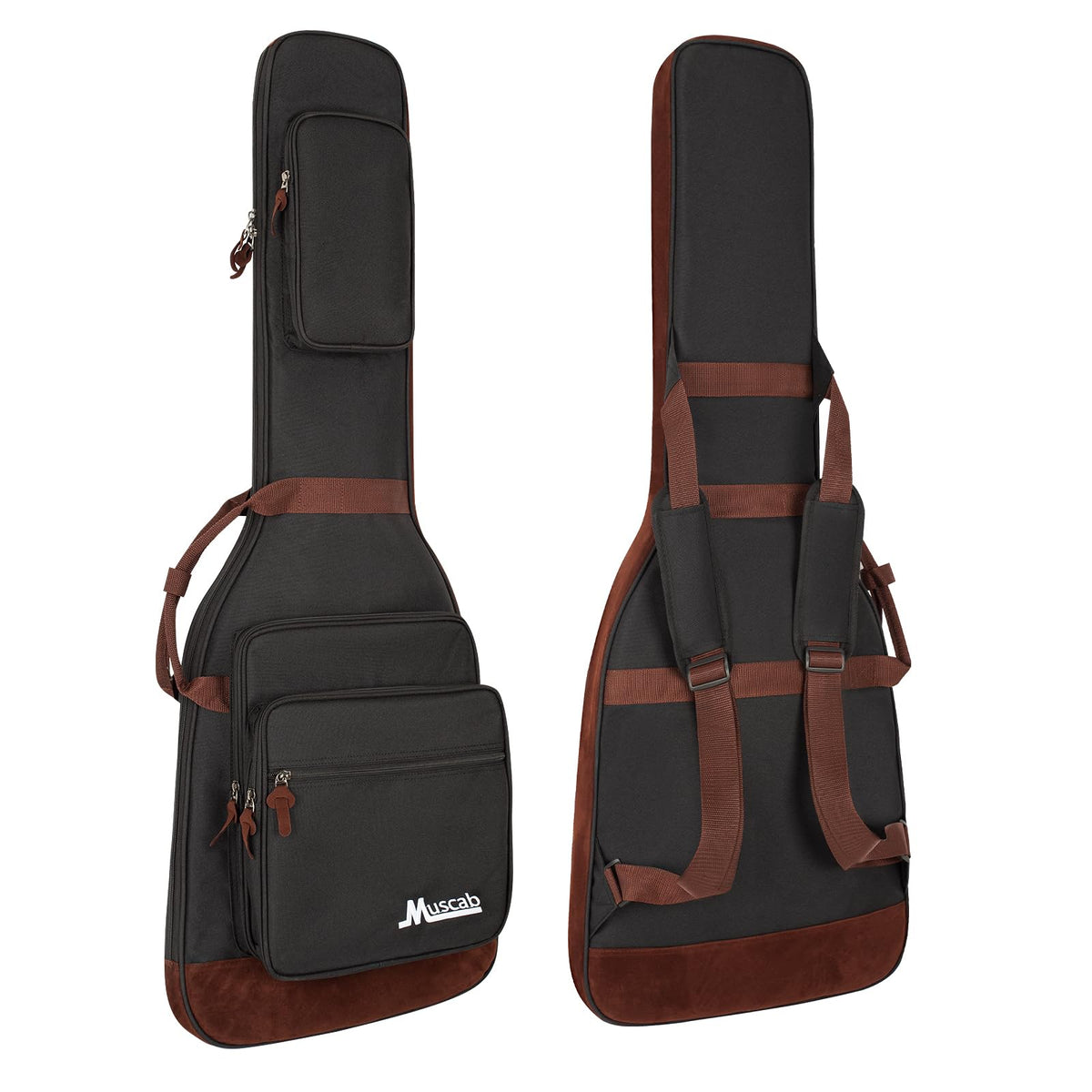 Black Electric Guitar Bag with Neck Strap and 4 Pockets Z988369