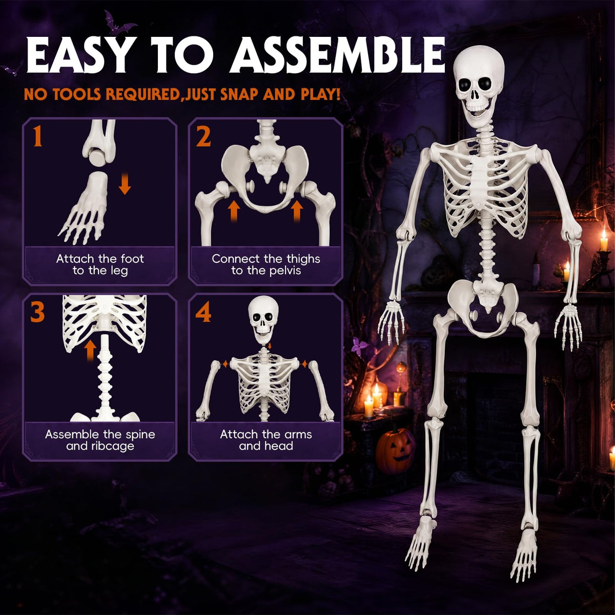 5.4FT Plastic Full Body Skeleton with Movable Joints B917
