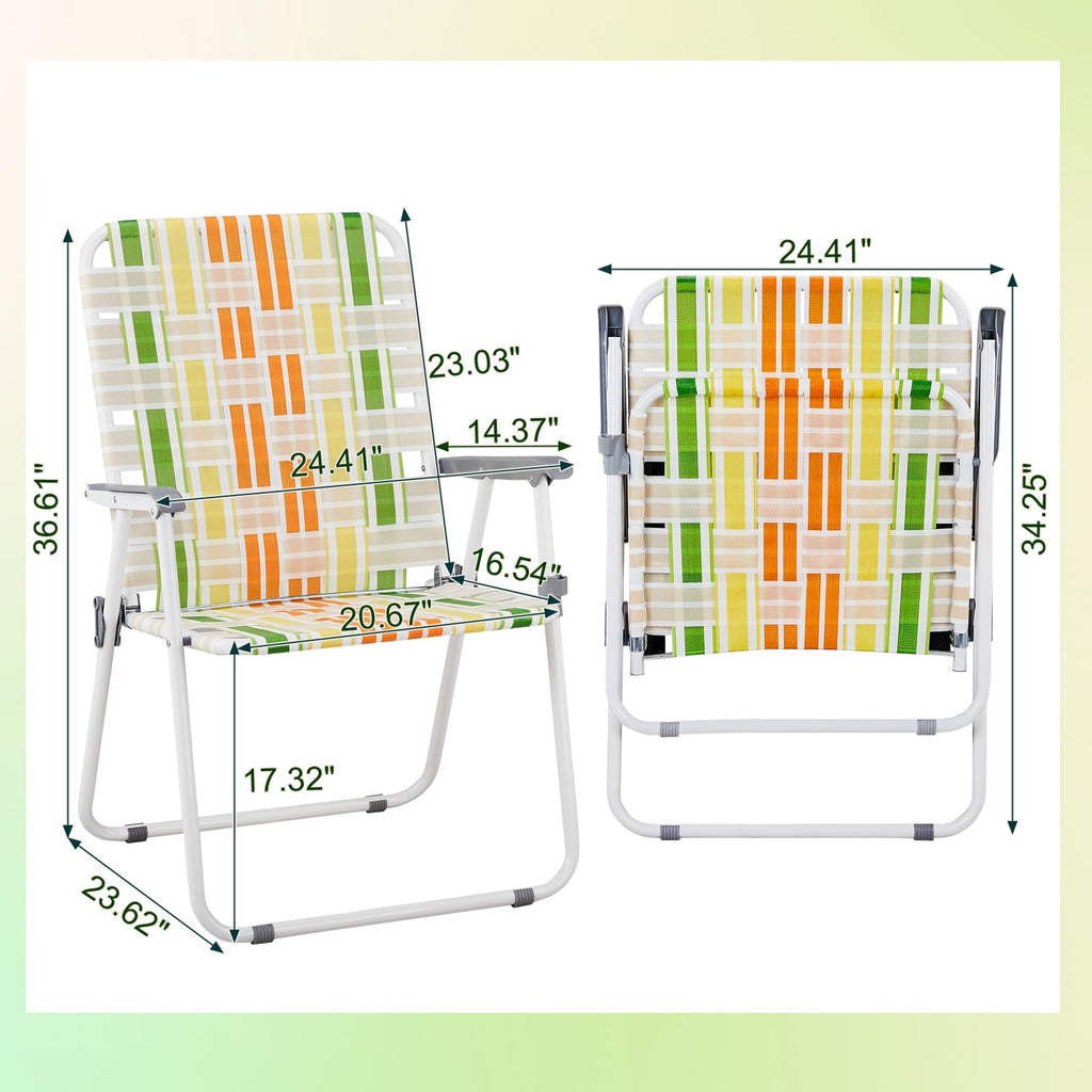 Set of 2 Webbed Folding Beach Chairs J4527