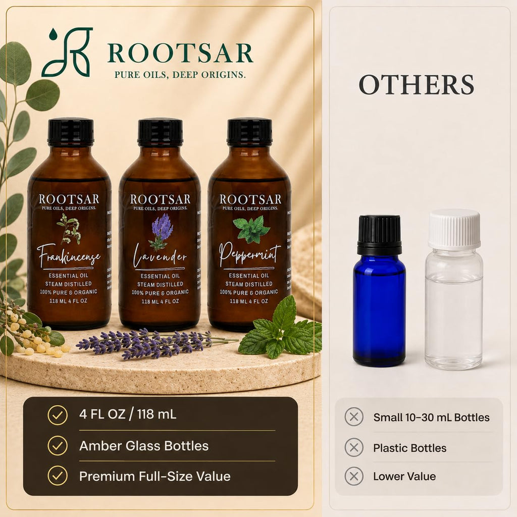 3 Pack Lavender Frankincense Peppermint Essential Oils 4 Fl Oz E424350