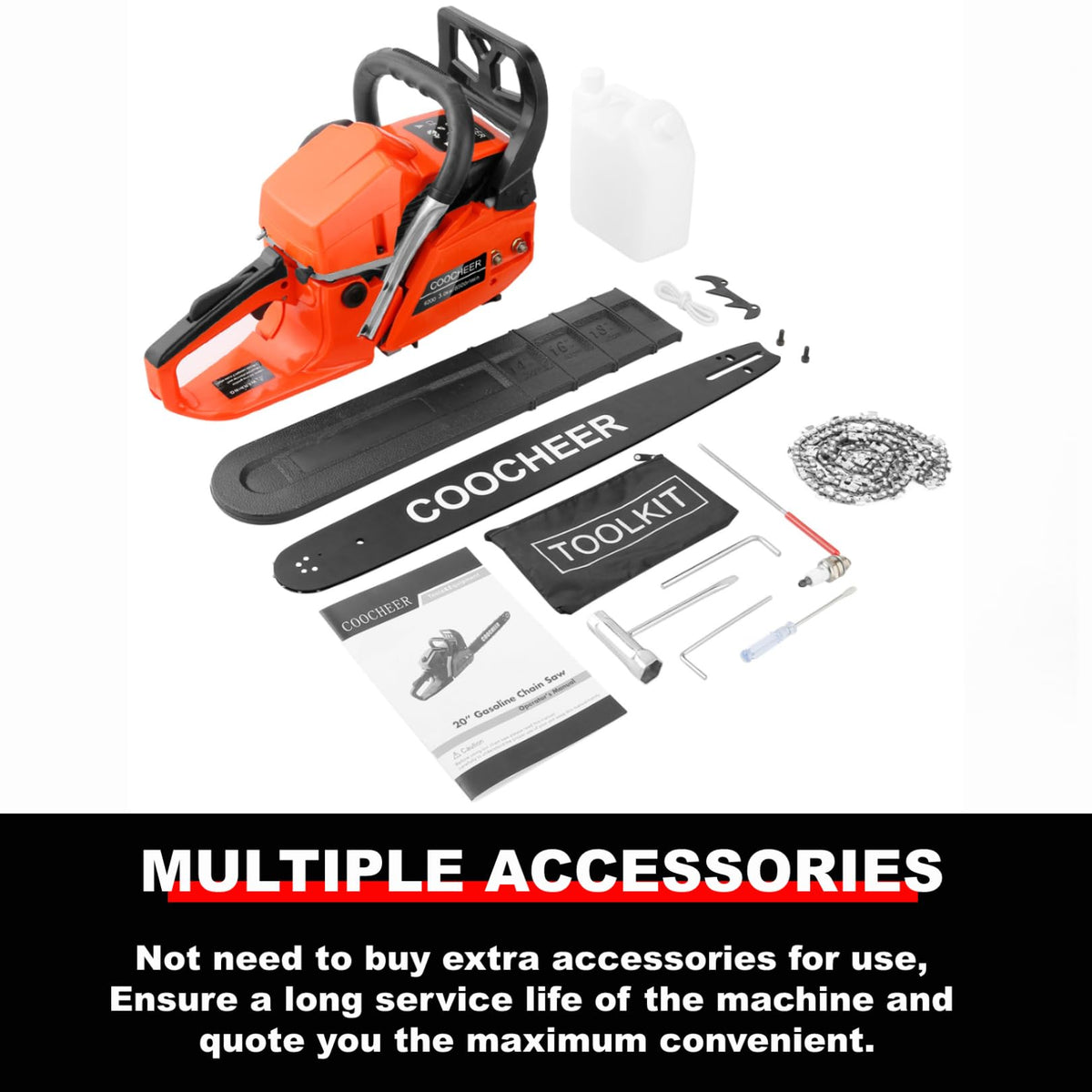 62CC 20 Inch 2-Cycle Gas Chainsaw with Carrying Bag E461514
