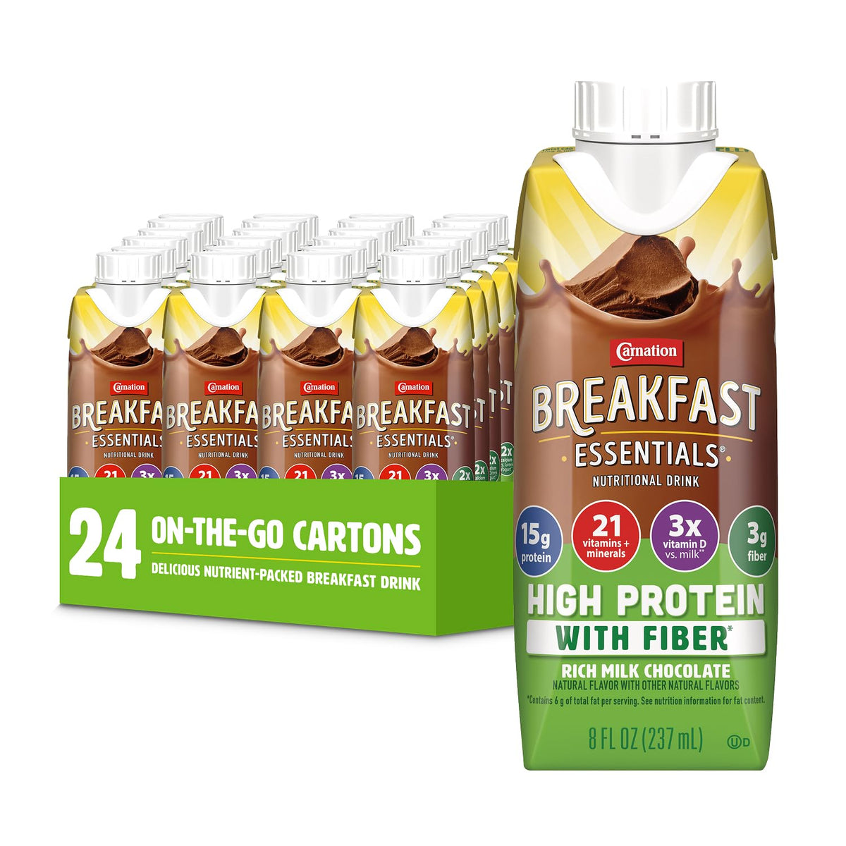 High Protein with Fiber Chocolate Breakfast Essentials 24 pk X325