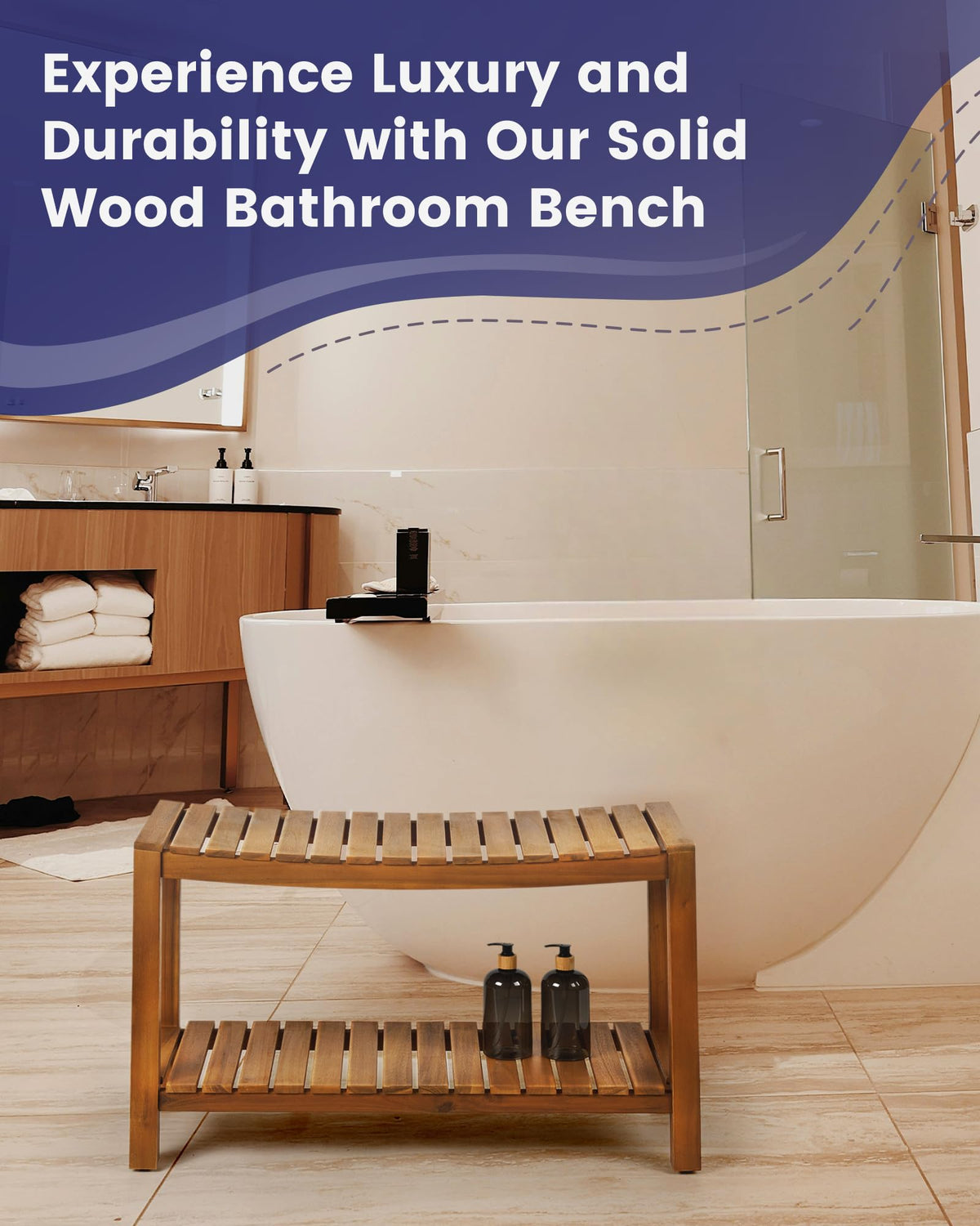 32" Solid Wood Teak Shower Bench N408611