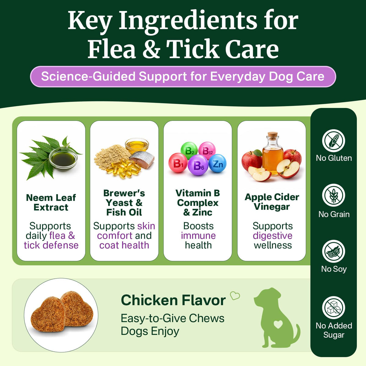 Dog Flea and Tick Prevention Chewables F935