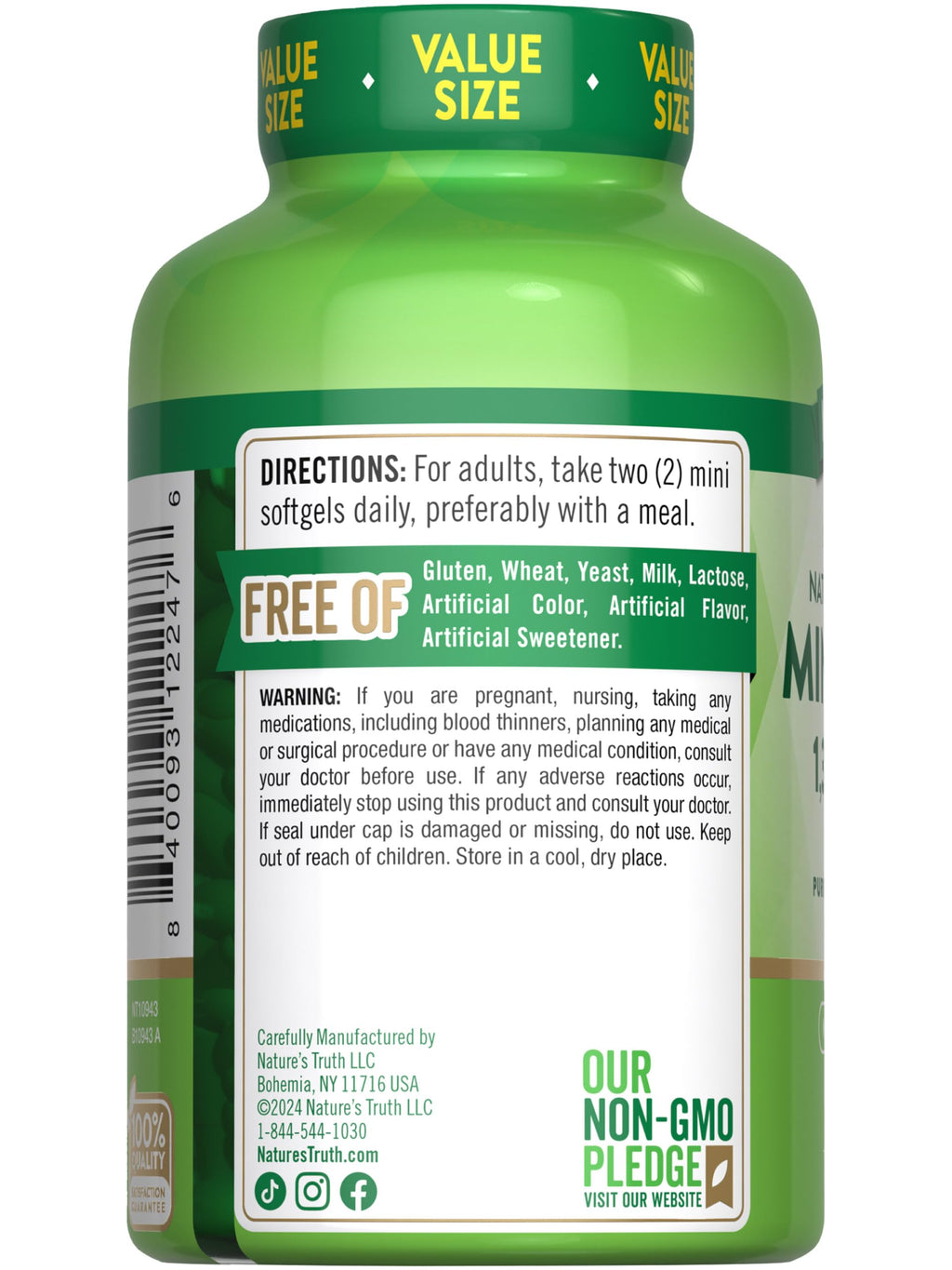 Fish Oil Omega 3 1340 mg 200 Mini Softgels H45822