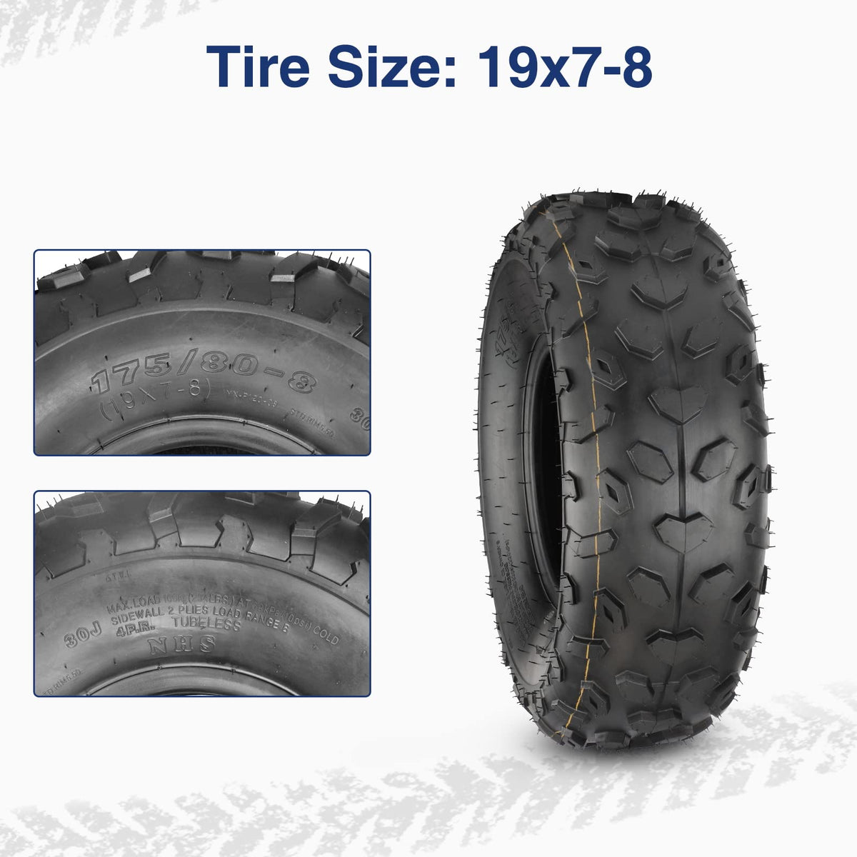 19x7-8 ATV UTV Off-Road Tires Set of 2 I438485