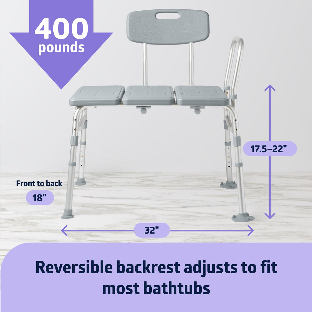 Adjustable Transfer Bench with Slip-resistant Feet V3378