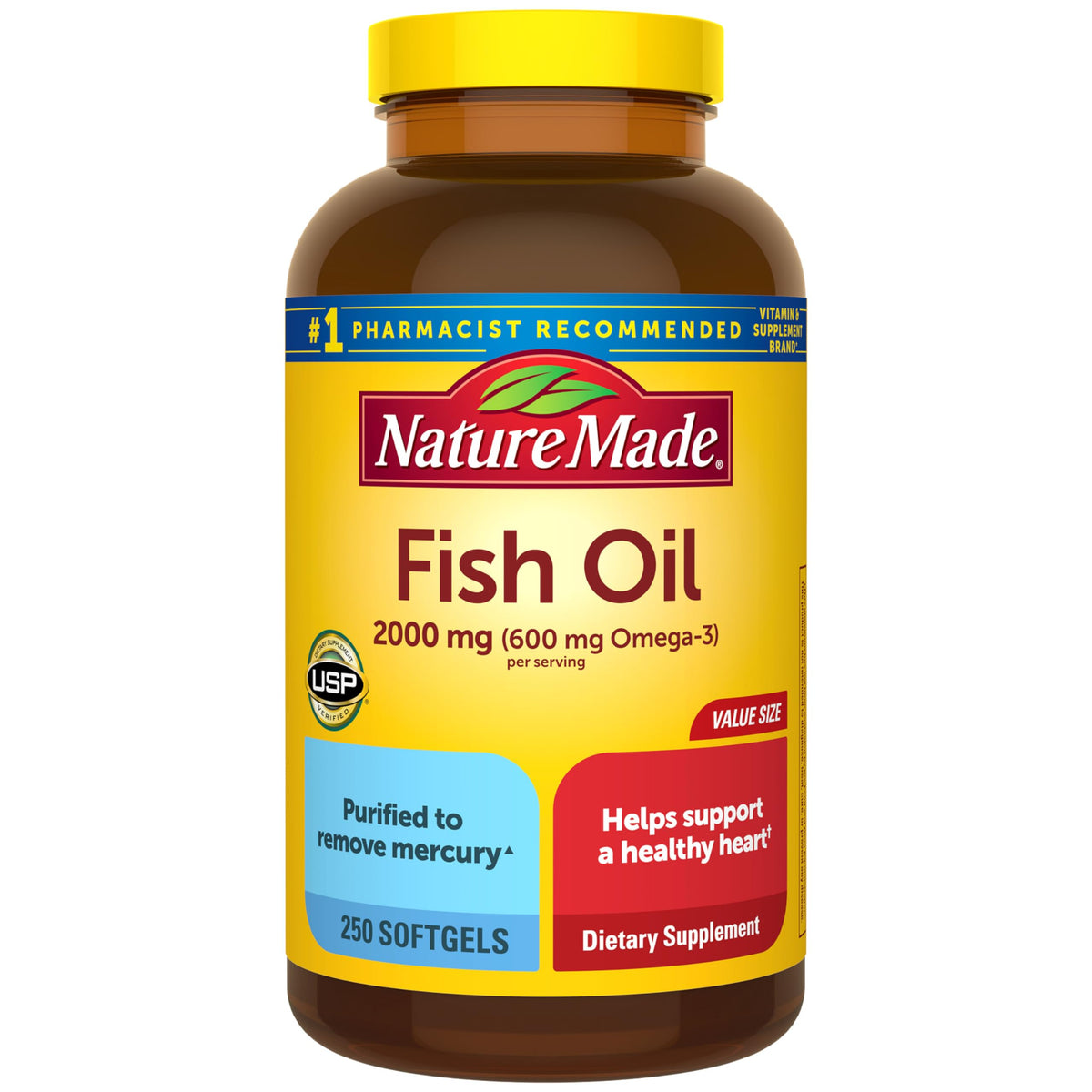 Fish Oil Omega 3 Supplements 2000mg 250 Softgels D51300