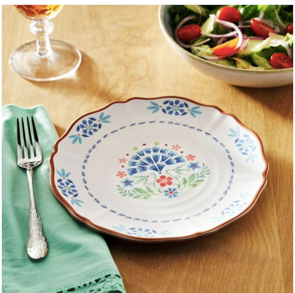 12-Piece Bamboo Melamine Dinnerware Set Y5198