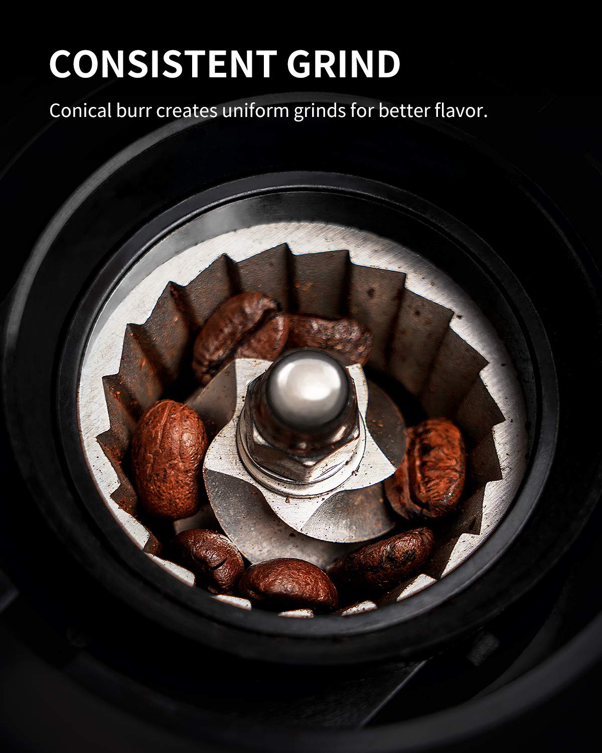 Conical Burr Electric Coffee Grinder 35 Settings Black Y88921