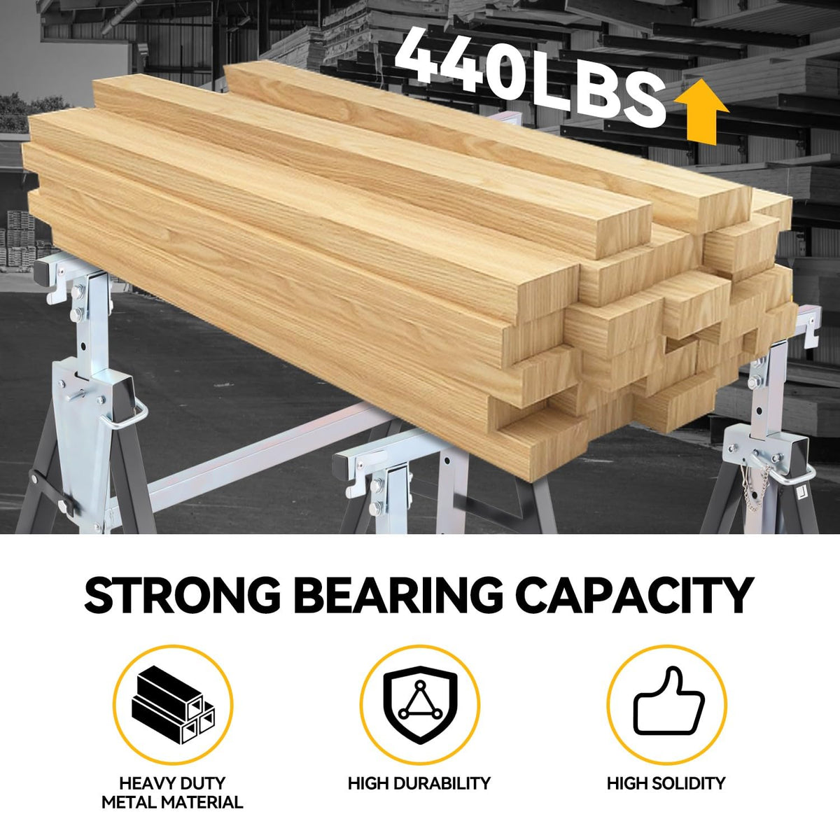 2-Pack 7-Level Adjustable Folding Sawhorse N317