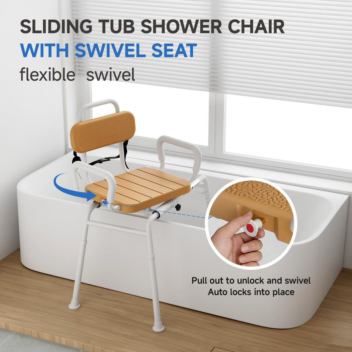 Sliding Shower Chair with Swivel Seat H703175