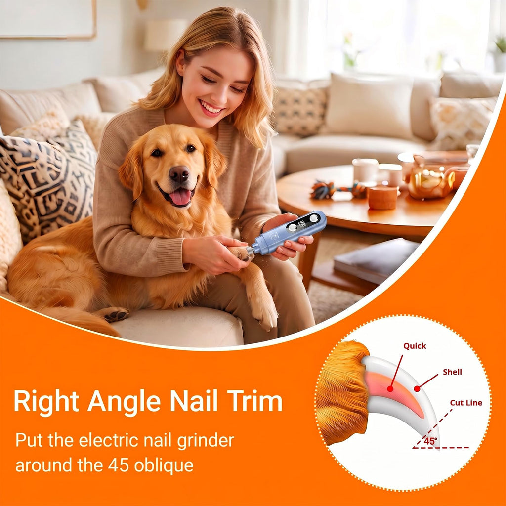 5-Speed Ultra Quiet Dog Nail Grinder with LED Light O663913