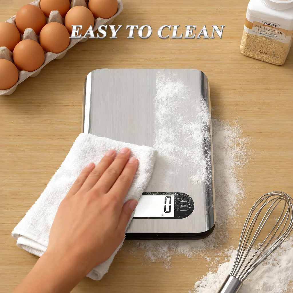 Digital Kitchen Scale 17 Pounds Capacity Stainless Steel M9428