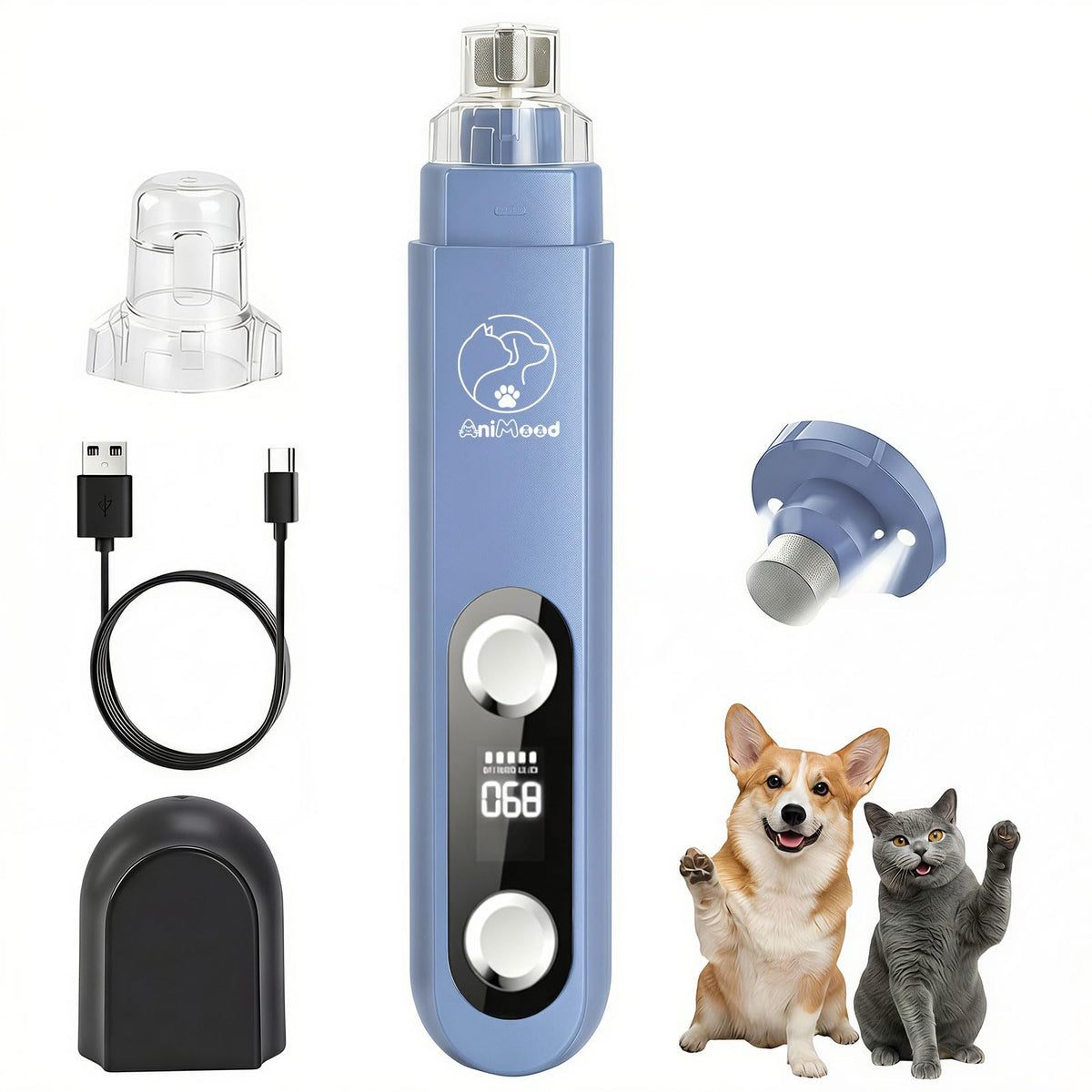 5-Speed Ultra Quiet Dog Nail Grinder with LED Light O663913