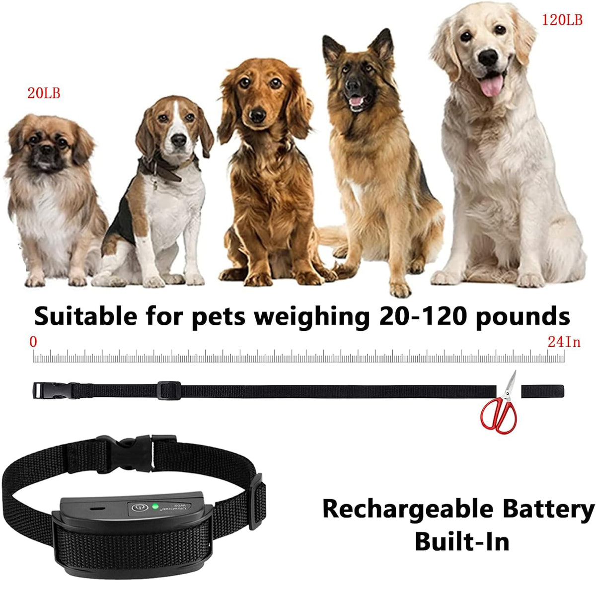 In-Ground Electric Dog Fence System with Waterproof Training Collar F162