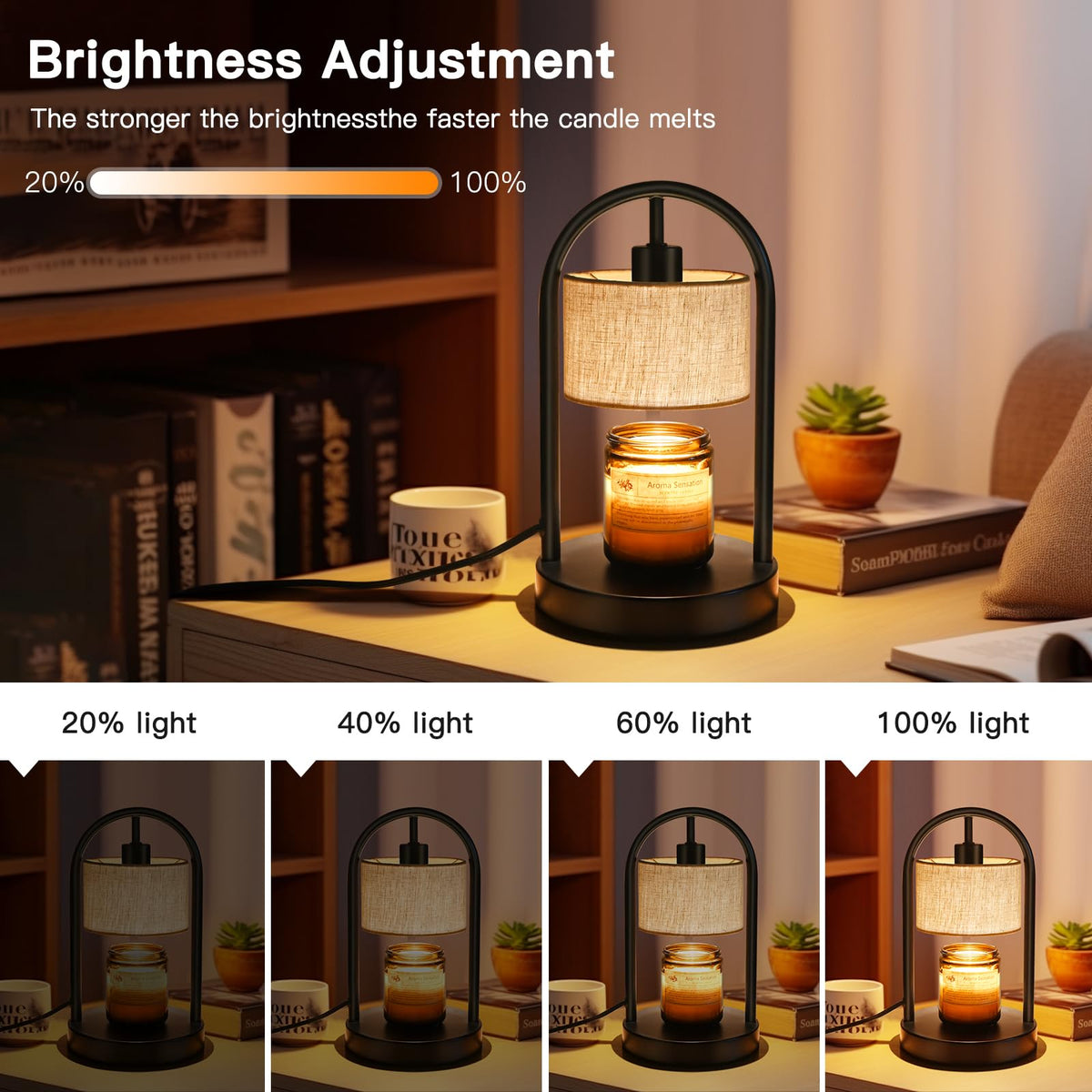 Dimmable Candle Warmer Lamp with Timer and 2 Bulbs E375