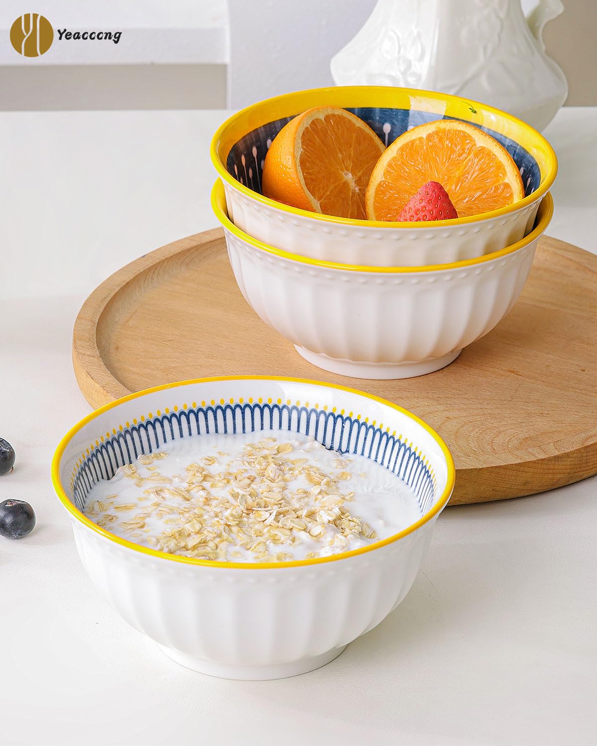 Bohemian Ceramic Bowls Set of 4 L62718