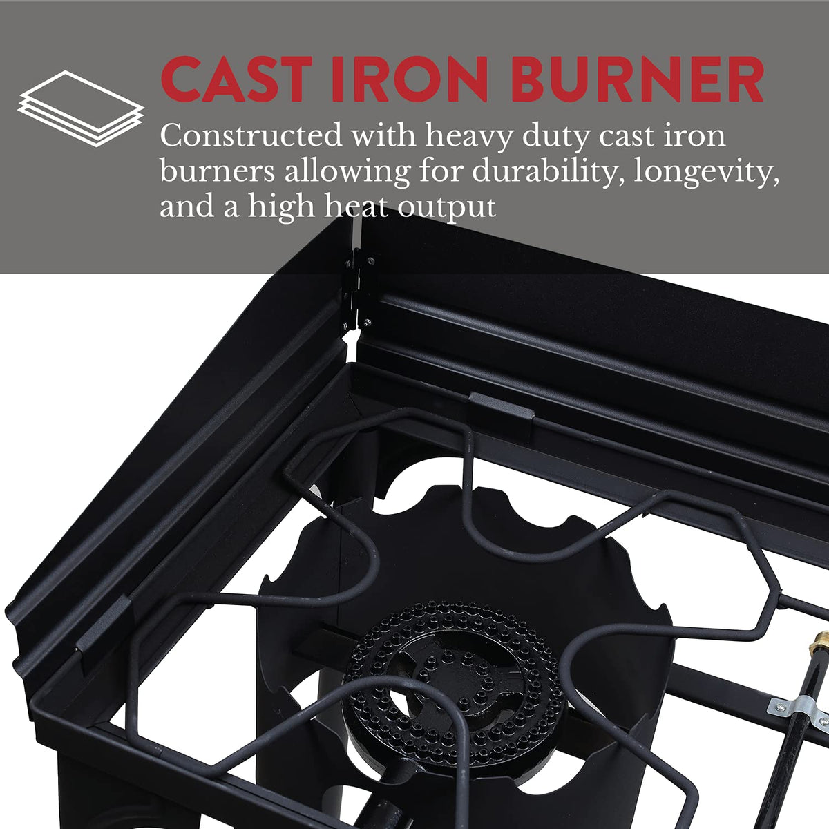 Propane Double Burner Camp Stove with Windscreen and Removable Legs U562