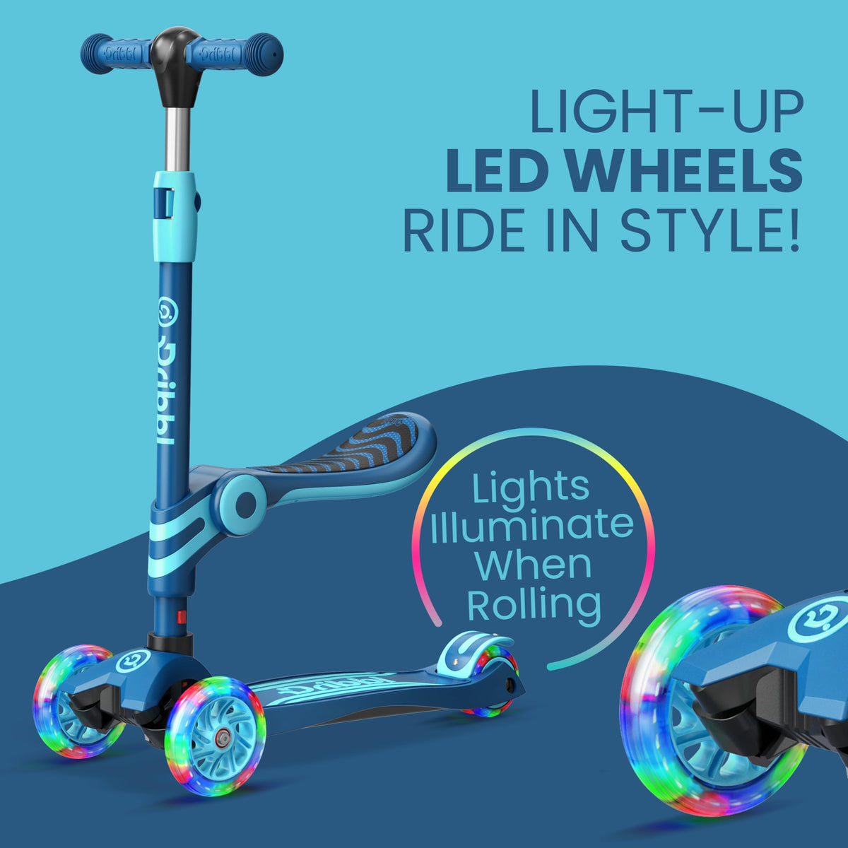 Blue 3 Wheel Scooter with Seat for Kids B45959