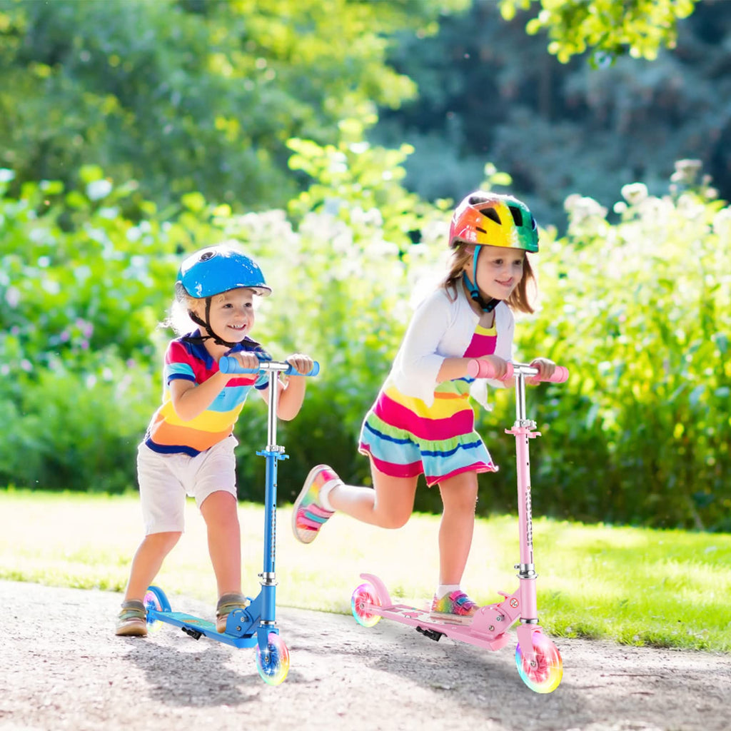 Pink 2 Wheel Kids Scooter with LED Light Up Wheels C69740