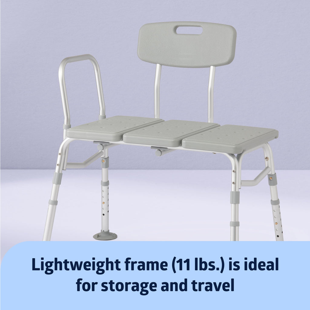 Adjustable Transfer Bench with Slip-resistant Feet V3378