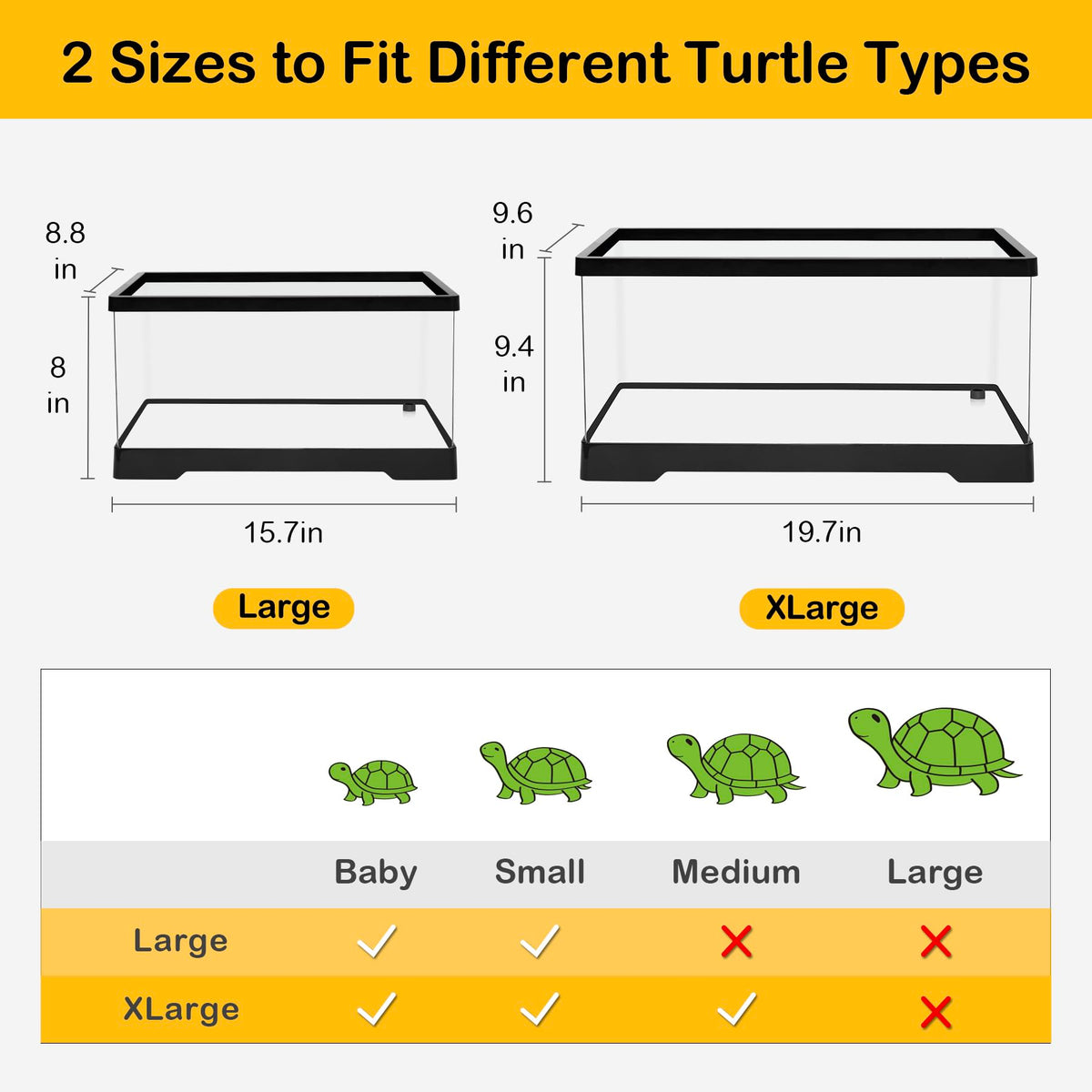 Turtle Tank Kit with Heat Lamp, Filter, UVB Lamp, Plants, Basking Platform H165