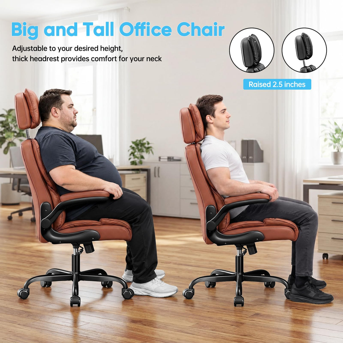 Big and Tall Office Chair with Adjustable Headrest A905