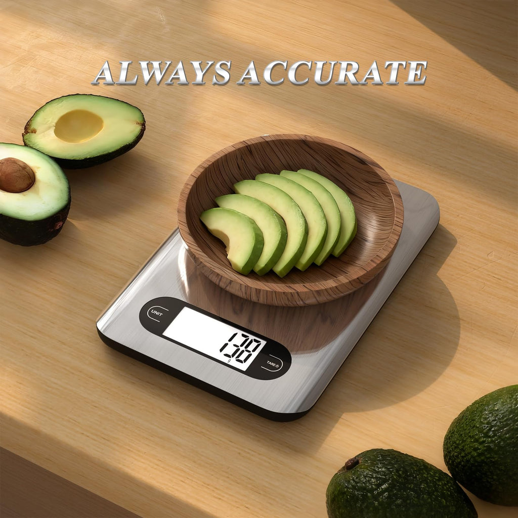 Digital Kitchen Scale 17 Pounds Capacity Stainless Steel M9428