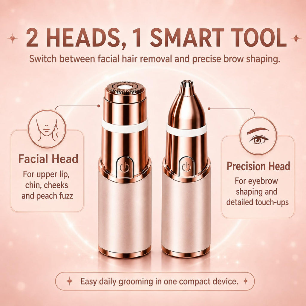 2-in-1 Facial Hair Remover & Eyebrow Trimmer with LED Light L8109