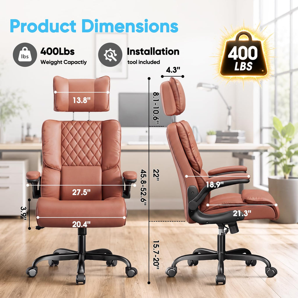 Big and Tall Office Chair with Adjustable Headrest A905