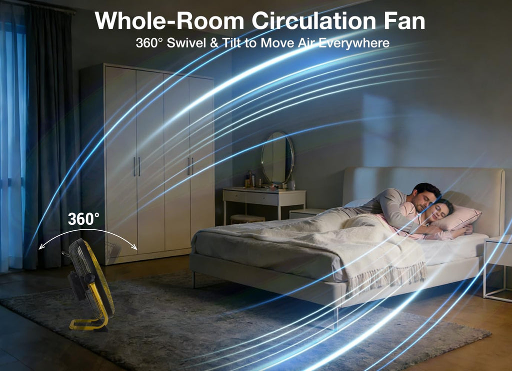 20" Portable Battery Operated Metal Floor Fan S164