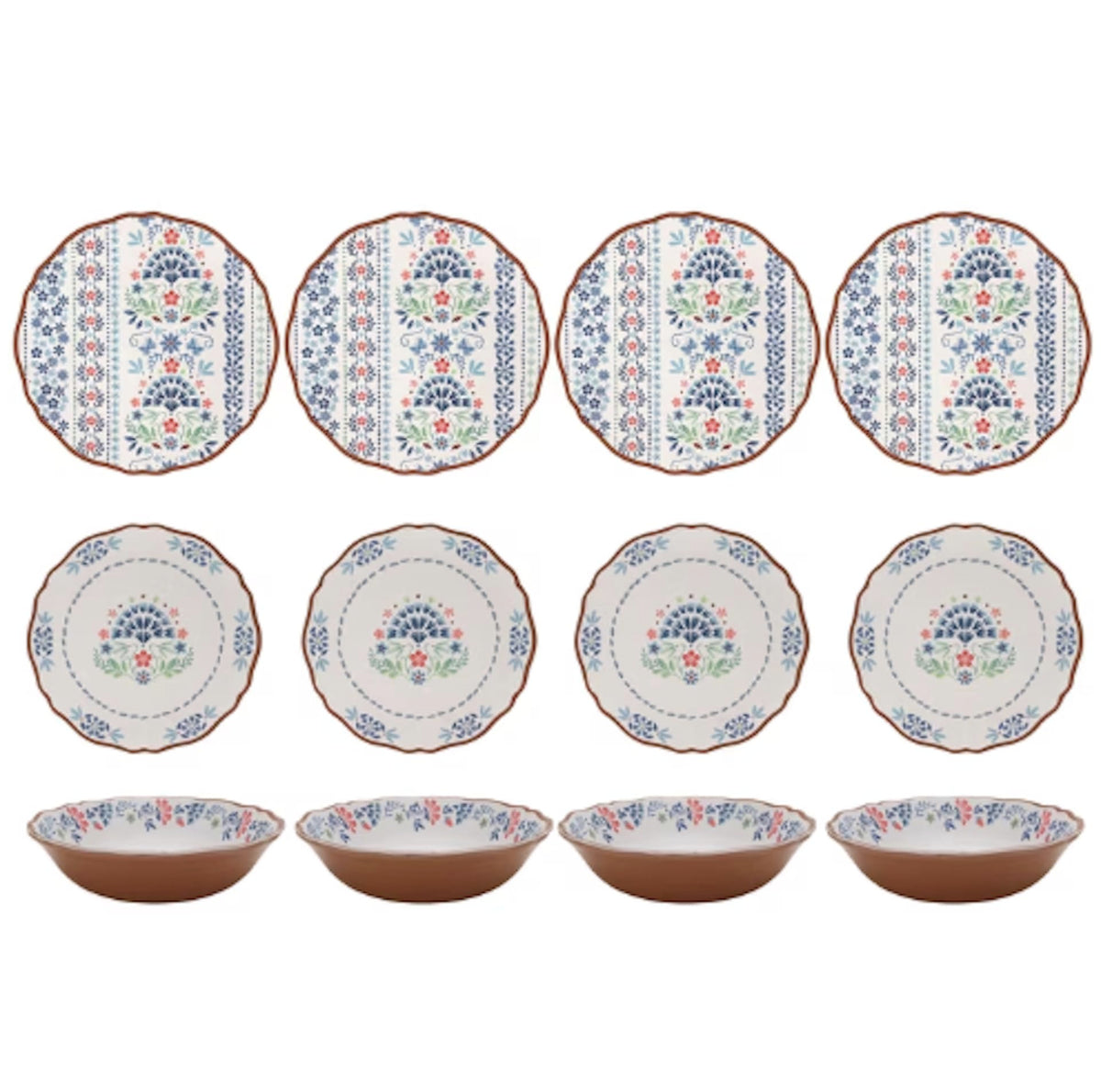 12-Piece Bamboo Melamine Dinnerware Set Y5198