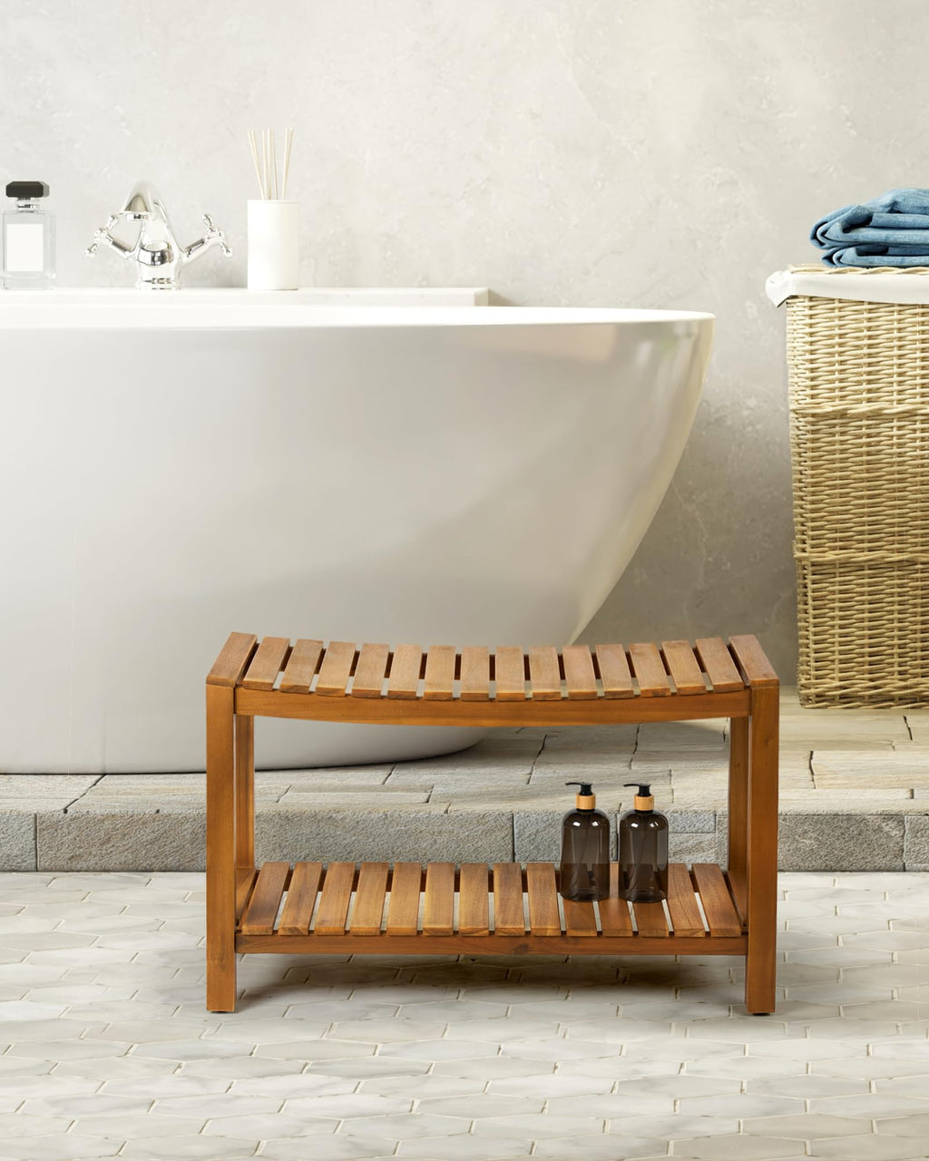 32" Solid Wood Teak Shower Bench N408611