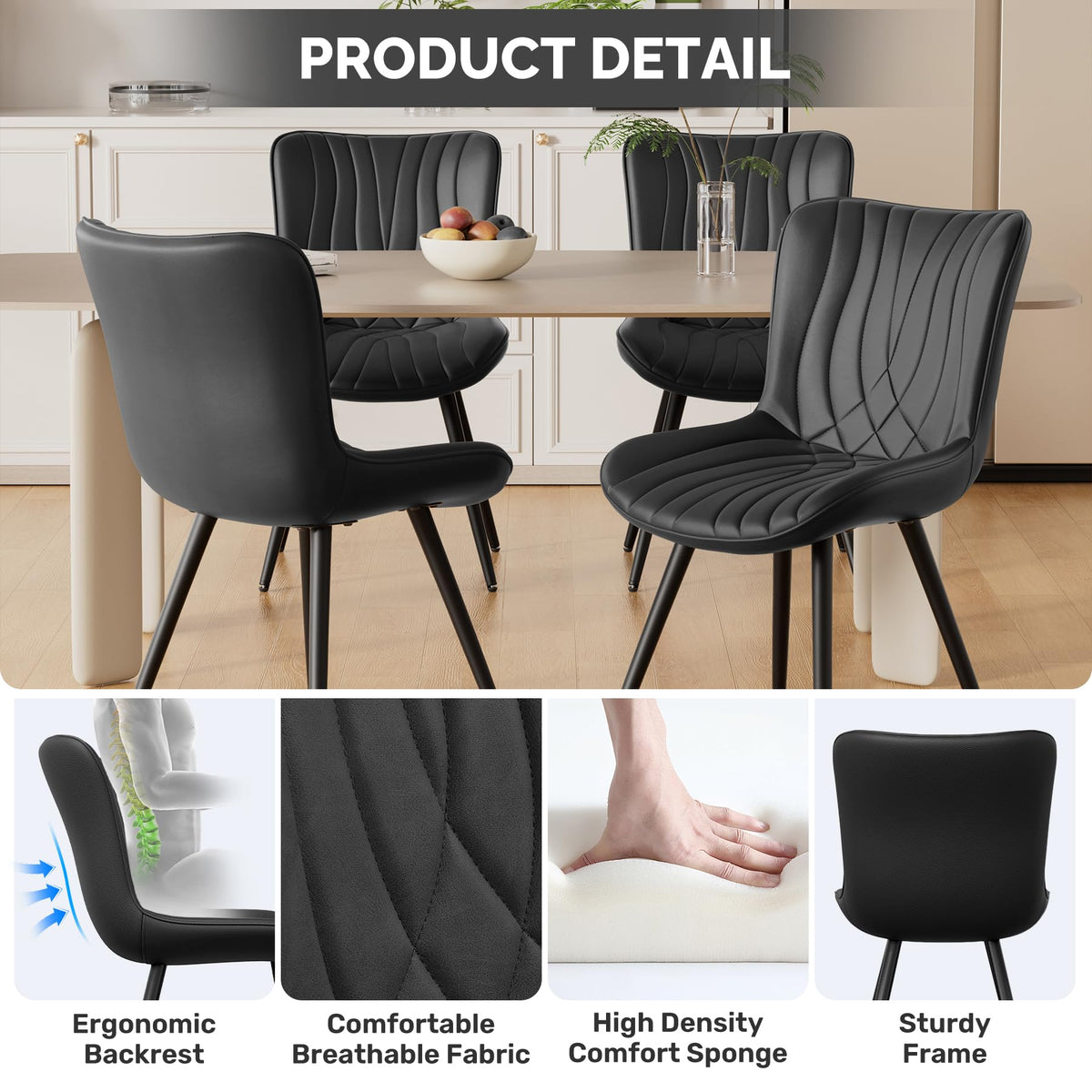 PU Leather Dining Chair Set of 4 B994396