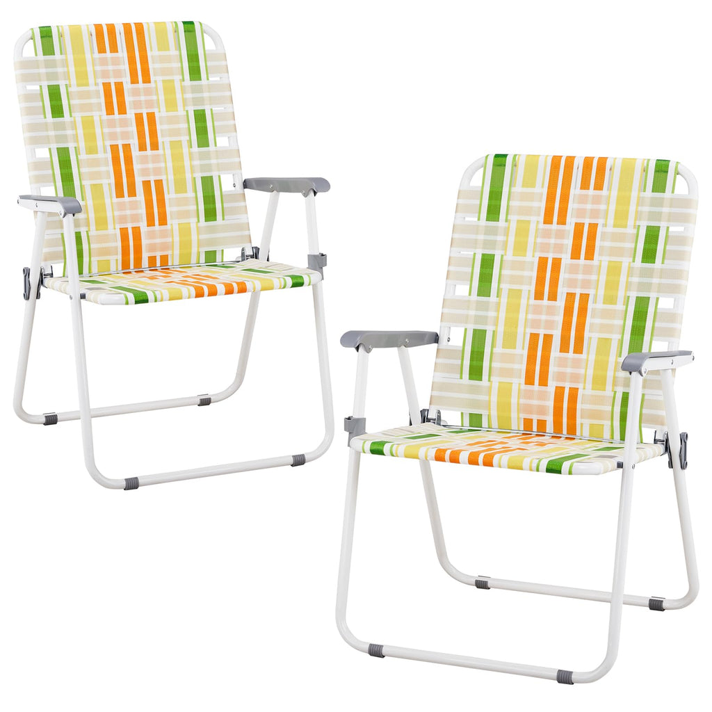 Set of 2 Webbed Folding Beach Chairs J4527