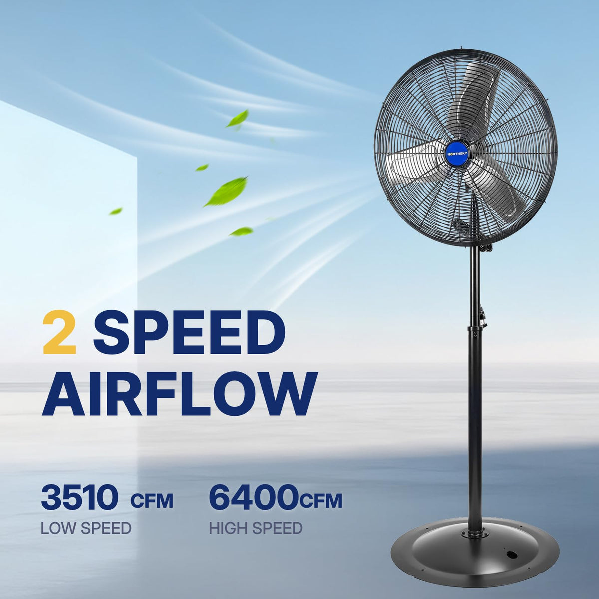 24 Inch 2 Speeds Pedestal Fan M225508