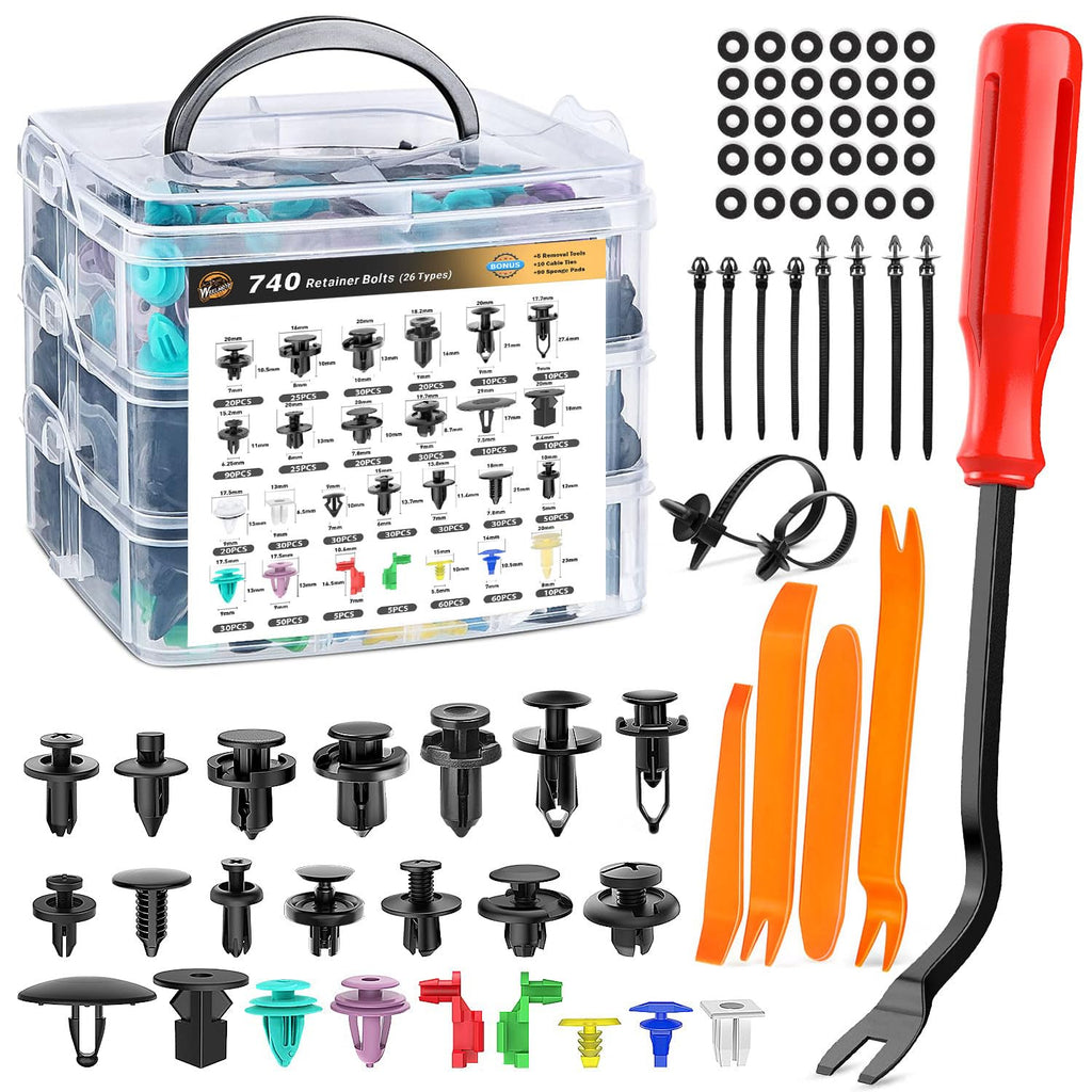 Anti-Fogging Headlights Assembly with 740Pcs Car Push Retainer Clips C3521