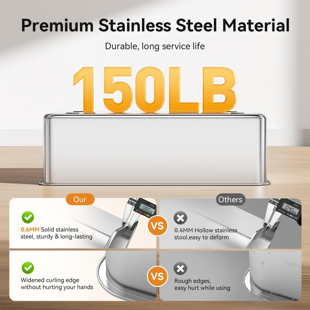 2 Pack 28" Extra Large Stainless Steel Cat Litter Boxes with Lid V56006
