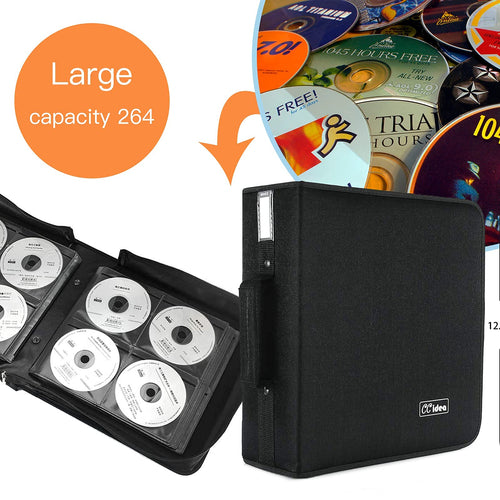 264 Capacity CD Case Storage Holder (Black) L193503