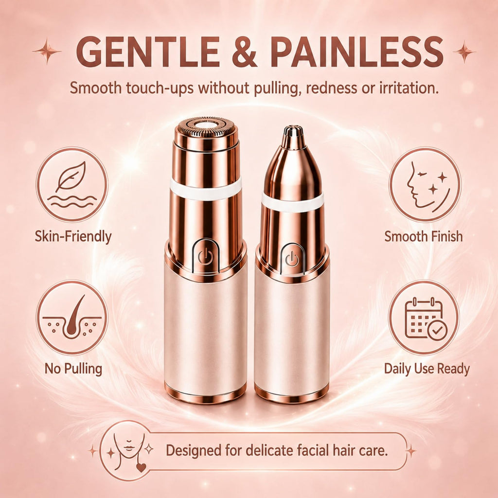 2-in-1 Facial Hair Remover & Eyebrow Trimmer with LED Light L8109