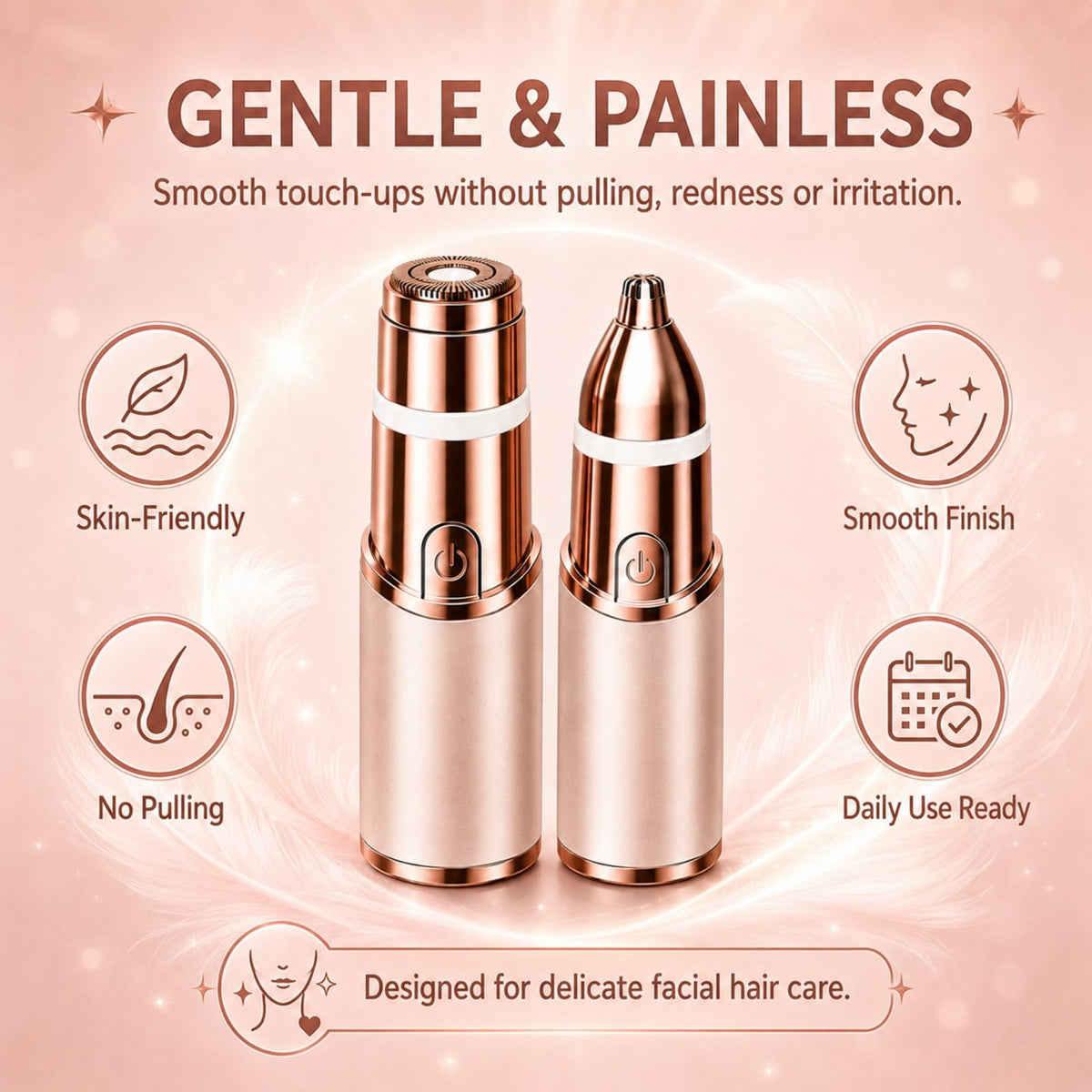 2-in-1 Facial Hair Remover & Eyebrow Trimmer with LED Light L8109