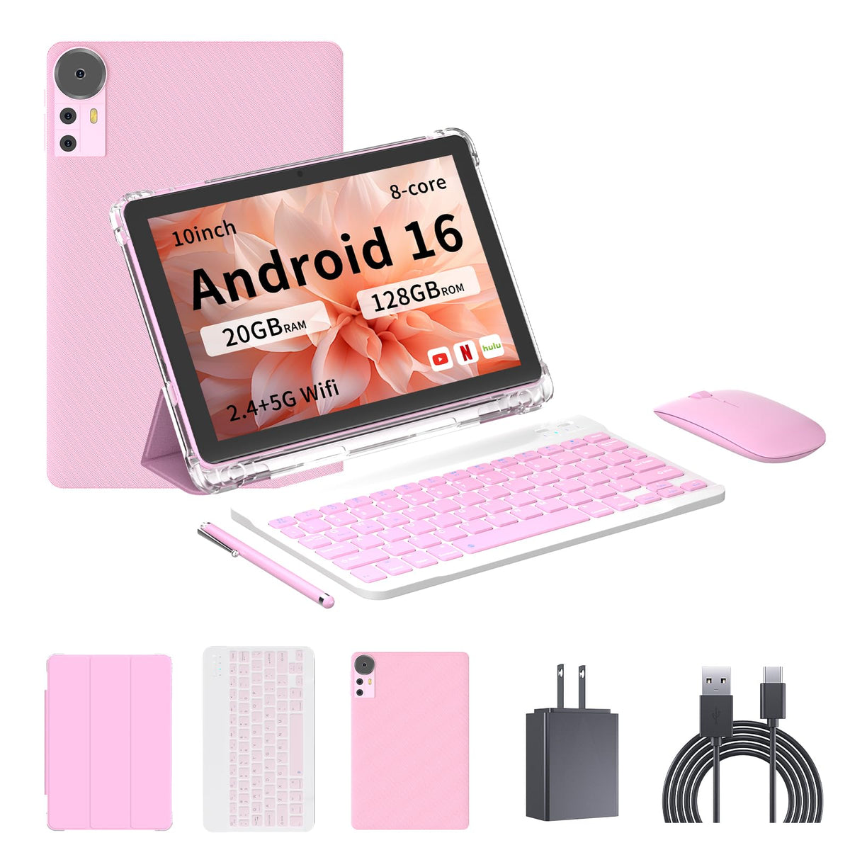 Android 16 10 inch 2 in 1 Tablet with Keyboard F726419