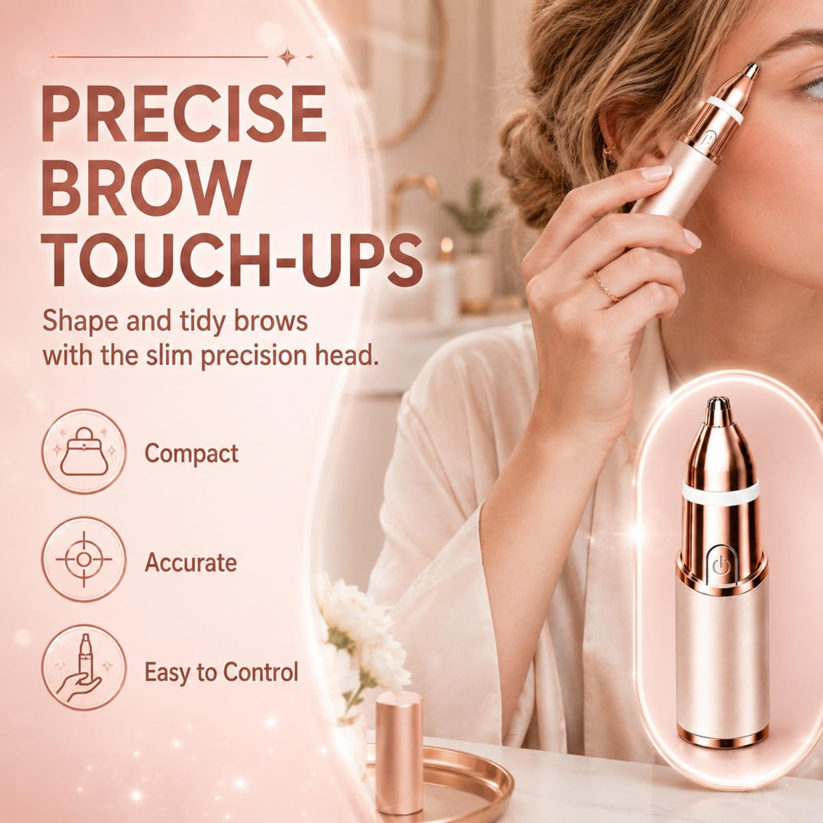 2-in-1 Facial Hair Remover & Eyebrow Trimmer with LED Light L8109