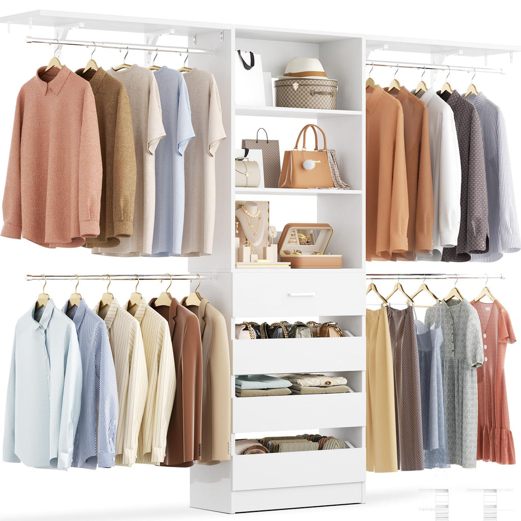 Wood Closet Organizer System with 4 Drawers A233