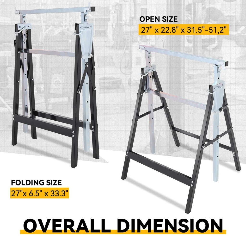 2-Pack 7-Level Adjustable Folding Sawhorse N317